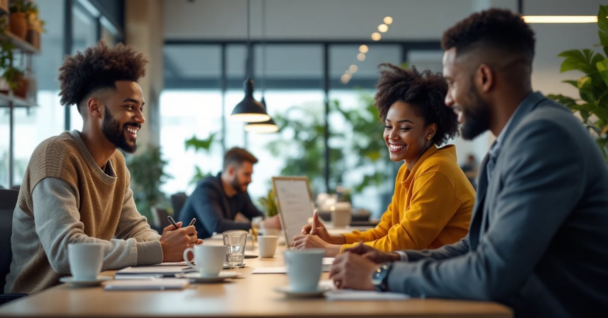 Équipe de collaborateurs engagés dans des activités de team building en entreprise