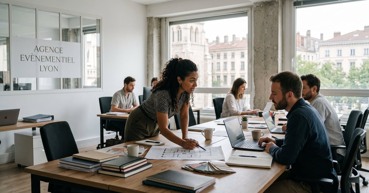 Agence événementielle à Lyon – équipe professionnelle en action pour un projet immobilier
