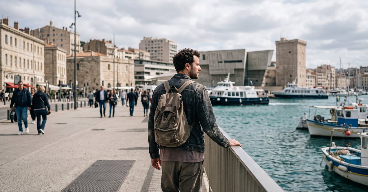 Dérive marseille : ruelles du Panier et façades colorées au soleil méditerranéen
