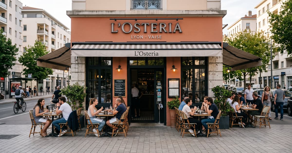L'Osteria Lyon Vaise : salle de restaurant chaleureuse avec décor italien authentique